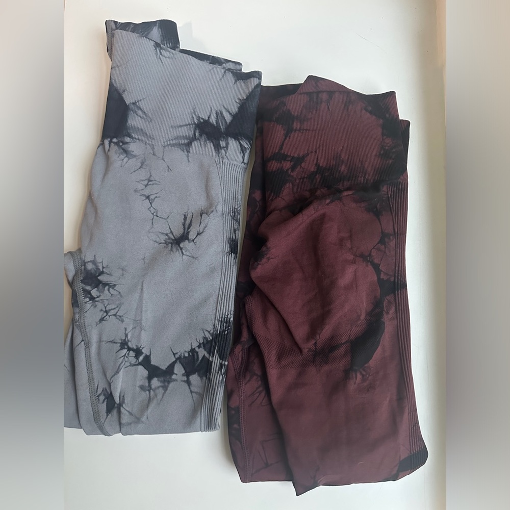 2 marble scrunch seamless leggings